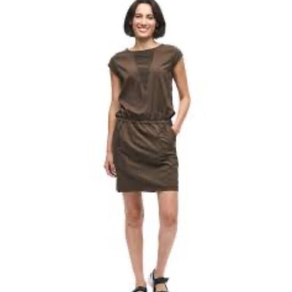 INDYEVA WOMEN'S LACO II KNEE LENGTH SLEEVELESS DRESS BROWN SZ S